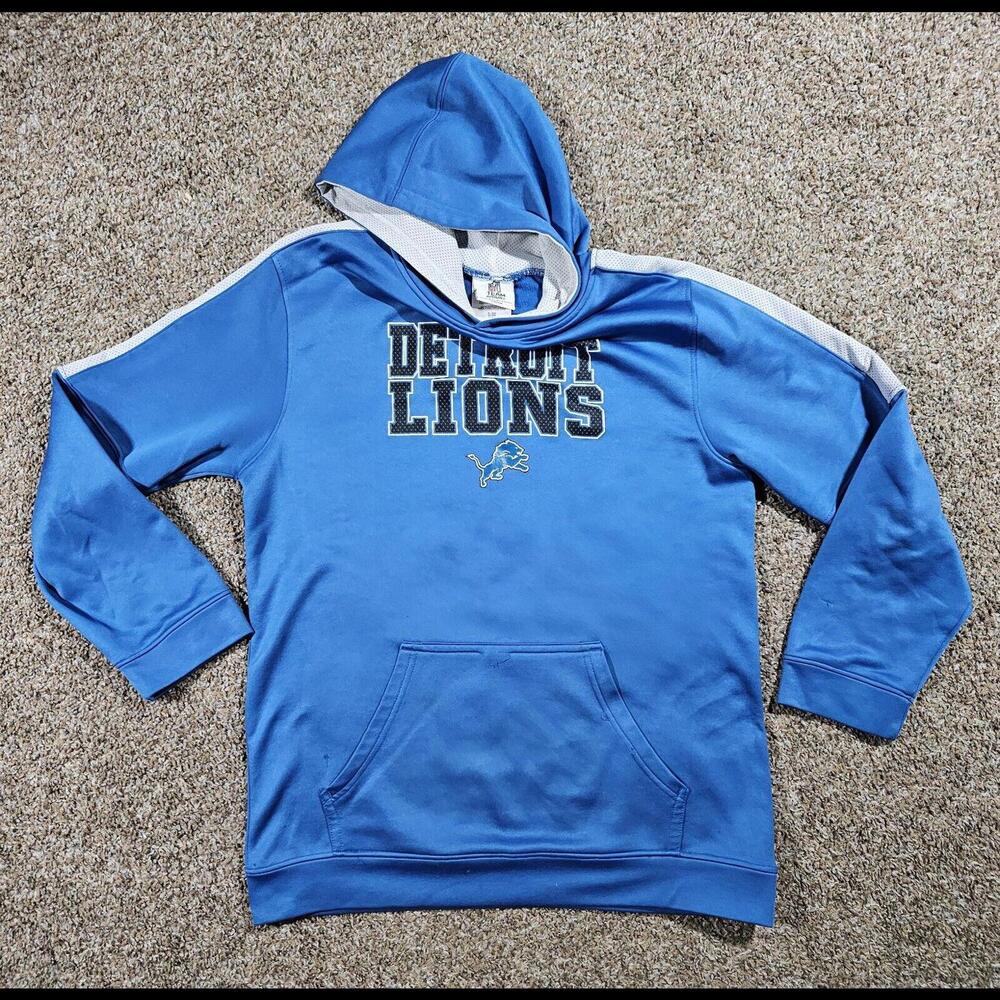 NFL Apparel Detroit Lions Youth XL 18/20 Hoodie Blue Issues*